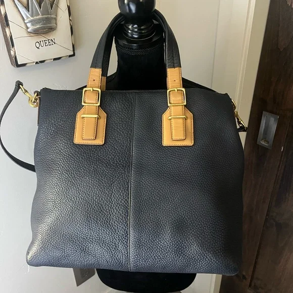 Coach 25304 Soft Legacy Pebbled Leather Rory Satchel Midnight Navy - Picture 4 of 11